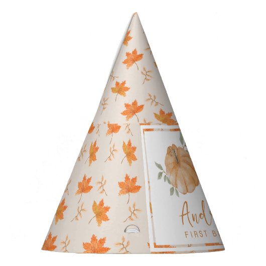 Little Pumpkin Autumn Leaf Herfst Eerste 1e verjaa Feesthoedjes (Links)