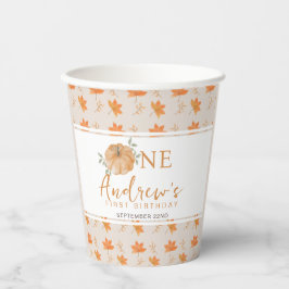 Little Pumpkin Autumn Leaf Herfst Eerste 1e verjaa Papieren Bekers