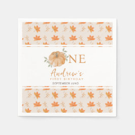 Little Pumpkin Autumn Leaf Herfst Eerste 1e verjaa Servet