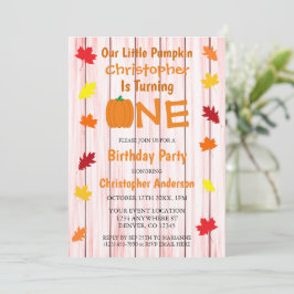 Little Pumpkin Autumn Leaves Birthday Kaart