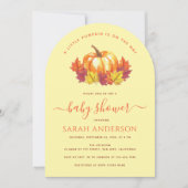 Little Pumpkin Autumn Leaves Herfst Baby shower Kaart (Voorkant)