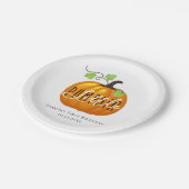 Little Pumpkin Autumn Neutral First Birthday Party Papieren Bordje (Gekanteld)