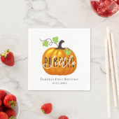 Little Pumpkin Autumn Neutral First Birthday Party Servet (Insitu)