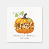 Little Pumpkin Autumn Neutral First Birthday Party Servet (Voorkant)
