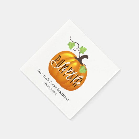 Little Pumpkin Autumn Neutral First Birthday Party Servet (Hoek)