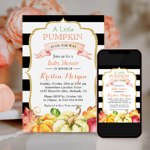 Little Pumpkin Autumn Stylish Herfst Baby shower Kaart