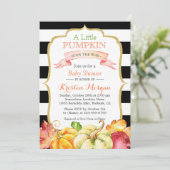 Little Pumpkin Autumn Stylish Herfst Baby shower Kaart (Staand voorkant)