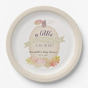 Little Pumpkin Baby Beige Baby shower Paper Bord