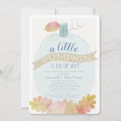 Little Pumpkin Baby Blue Baby shower per post Kaart (Voorkant)