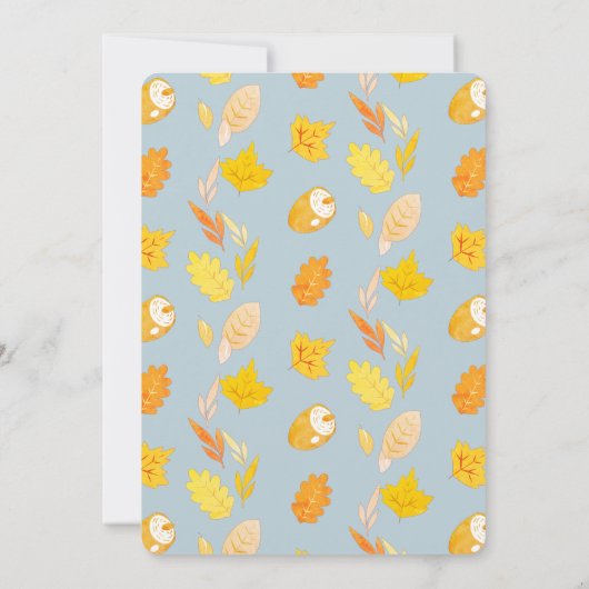 Little Pumpkin Baby Blue Virtual Baby shower Kaart (Achterkant)