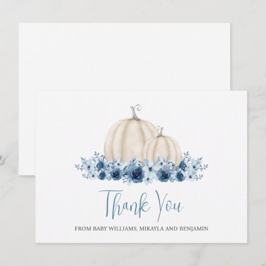 Little Pumpkin Baby Boy Baby shower Dank u (Voorkant / Achterkant)