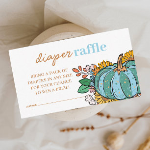 Little Pumpkin Baby Boy Luier Raffle Baby shower Informatiekaartje