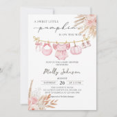 Little Pumpkin Baby Clothesline Herfst Baby shower Kaart (Voorkant)