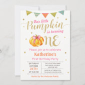 Little Pumpkin Baby Girl First Birthday Party Kaart (Voorkant)