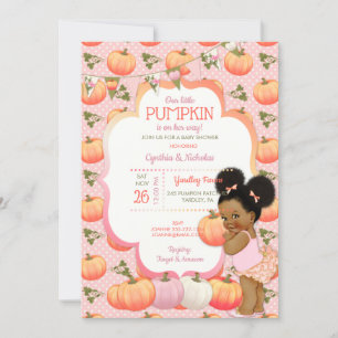 Little Pumpkin Baby Girl Shower Dark Tone Puffs In Kaart