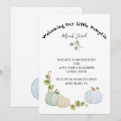 Little Pumpkin Baby Invitation Kaart (Voorkant / Achterkant)