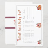 Little Pumpkin Baby Predictor (Voorkant / Achterkant)