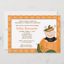 Little Pumpkin Baby shower 5x7 Invitation Kaart