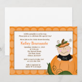 Little Pumpkin Baby shower 5x7 Invitation Kaart (Voorkant / Achterkant)