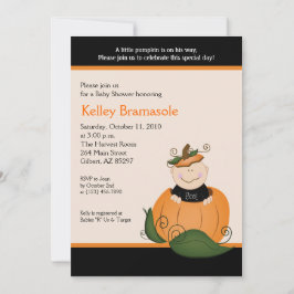 Little Pumpkin Baby shower 5x7 Invitation Kaart