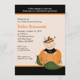 Little Pumpkin Baby shower 5x7 Invitation Kaart