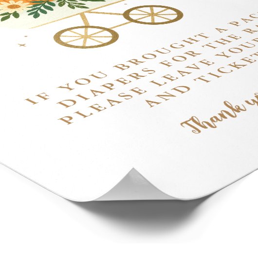 Little Pumpkin Baby shower 8x10 Luier Raffle Sign Poster (Hoek)