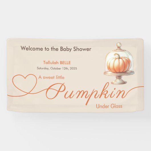 Little Pumpkin Baby Shower – Autumn Elegance Spandoek (Horizontaal)