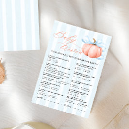 Little Pumpkin Baby shower Baby Trivia Game