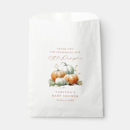 Little Pumpkin Baby shower Bedankt Bedankzakje (Voorkant)