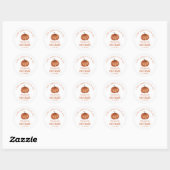 Little Pumpkin Baby shower Bedankt Ronde Sticker (Vel)