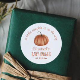 Little Pumpkin Baby shower Bedankt Ronde Sticker