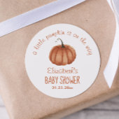 Little Pumpkin Baby shower Bedankt Ronde Sticker