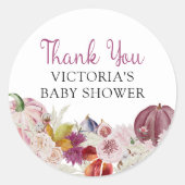 Little Pumpkin Baby shower Bedankt Ronde Sticker (Voorkant)