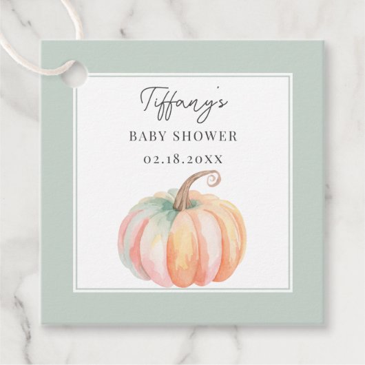 Little Pumpkin Baby shower Bedankt voor je komst Bedankjes Labels (Voorkant)