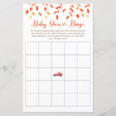 Little Pumpkin Baby shower Bingo Red Truck Herfst (Voorkant)