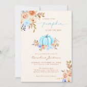 Little Pumpkin Baby shower Blue Boy Kaart (Voorkant)