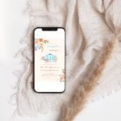 Little Pumpkin Baby shower Blue Boy Kaart