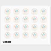 Little Pumpkin Baby shower Blue Boy Ronde Sticker (Vel)