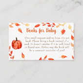 Little Pumpkin Baby shower Book Request Kaart Herf (Voorkant)