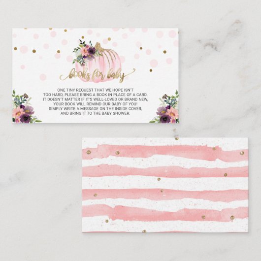 Little Pumpkin Baby shower Books for Baby Informatiekaartje (Voorkant / Achterkant)