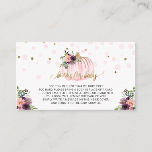 Little Pumpkin Baby shower Books for Baby Informatiekaartje (Voorkant)