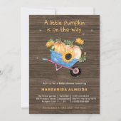 Little Pumpkin Baby shower Boy Rustic Herfst Pset Kaart (Voorkant)