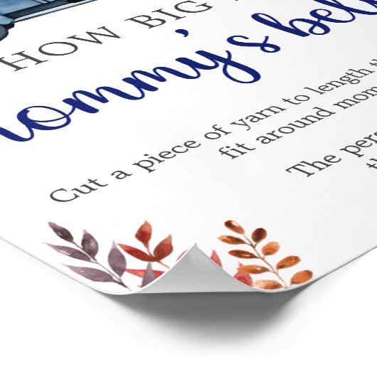 Little Pumpkin Baby shower buik spel teken Poster (Hoek)