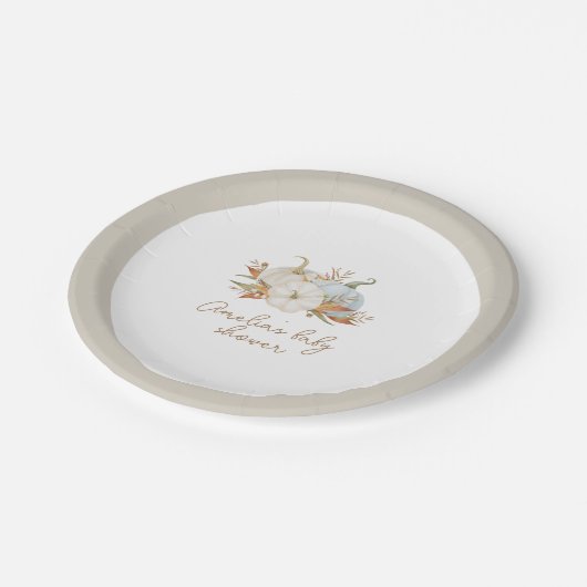 Little Pumpkin Baby shower Custom Papieren Bordje (Gekanteld)