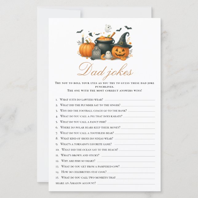 Little Pumpkin Baby shower Dad Jock Activity Games (Voorkant)