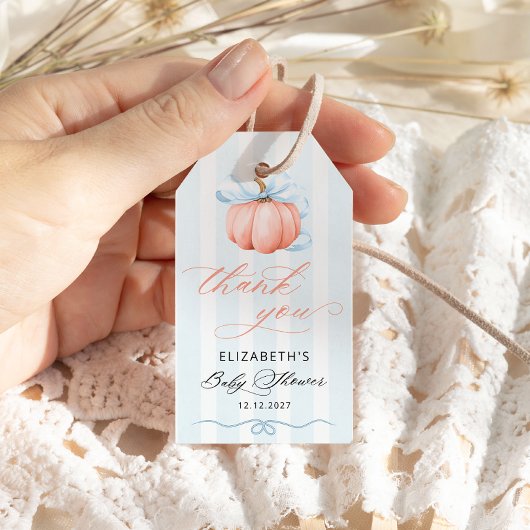 Little Pumpkin Baby shower Dank u Gift Cadeaulabel