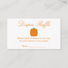 Little Pumpkin Baby shower Diaper Raffle Kaart