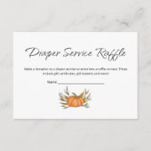 Little Pumpkin Baby shower Diaper Service Raffle Informatiekaartje (Voorkant)