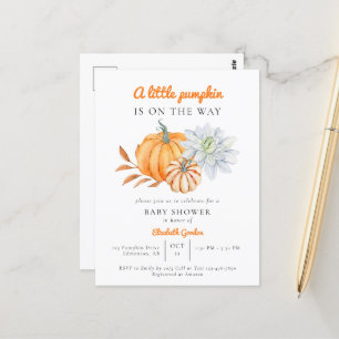 Little Pumpkin Baby shower Elegant Simple Moderne  Briefkaart