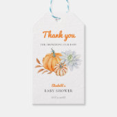 Little Pumpkin Baby shower Elegant Simple Moderne Cadeaulabel (Voorkant)